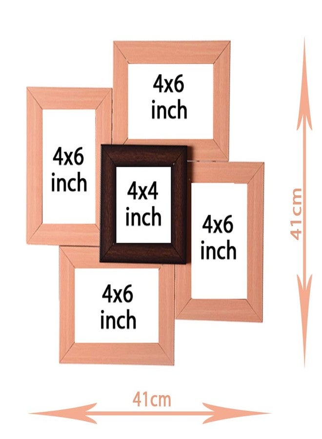 i2 Frames Wall Hanging Collage Photo Frame - Sal Wood Set of 5 - Image 3